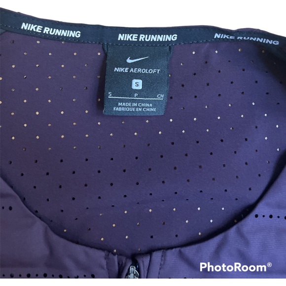NIKE AEROLOFT purple packable down running vest size small - Picture 2 of 7